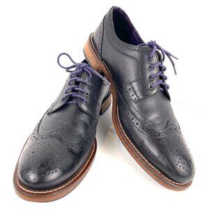 Ted Baker London Guri 7 Black Leather Wingtip Oxford Dress Mens Shoes Size 10.5